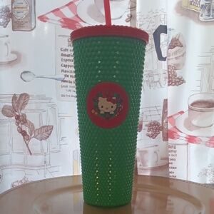 Hello Kitty Green Tumbler with Red Lid